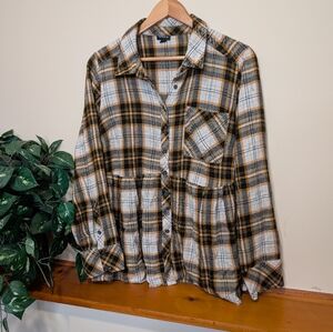 Torrid Plaid Babydoll Button-Front Top – Size 2 (XXL/18–20)